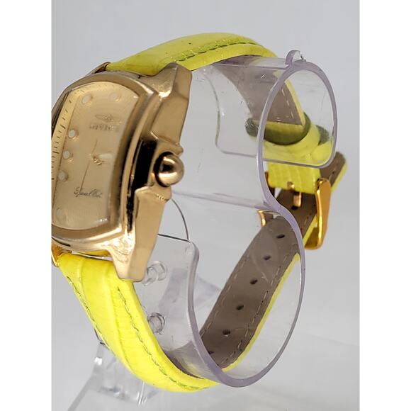 Invicta Special Edition Gold-Tone Watch with Yellow Leather Strap - Picture 8 of 9